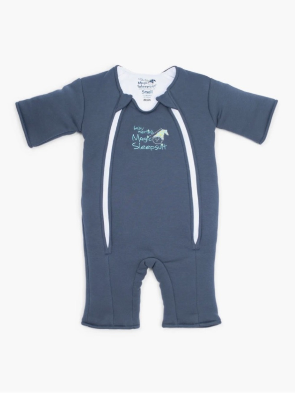 Baby Merlin’s Magic Sleepsuit size small 3-6 months 100% cotton navy blue